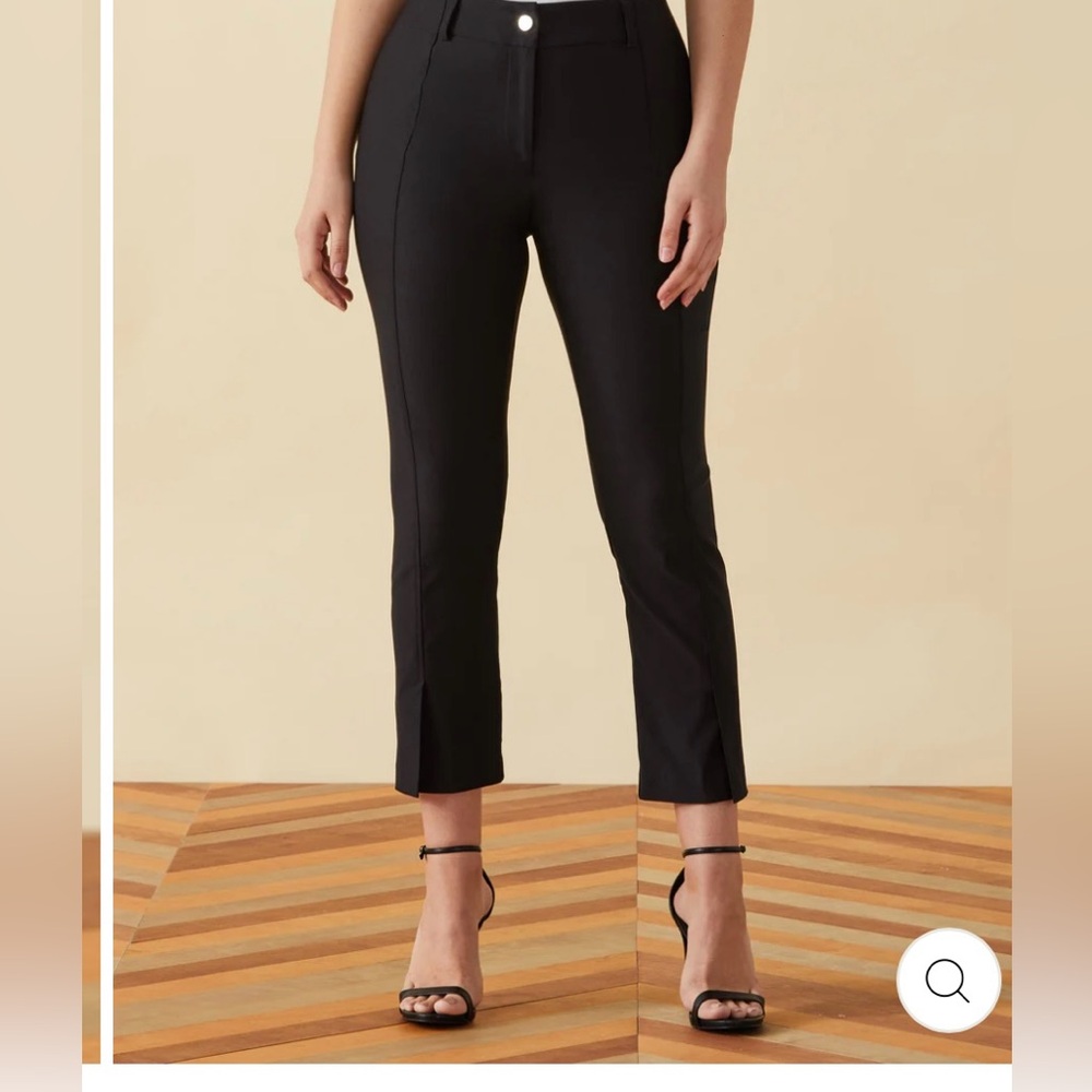 NWT Rafaella High Rise Black Ankle Cropped Capri Size 4